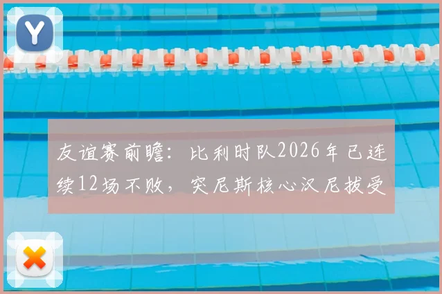 友谊赛前瞻：比利时队2026年已连续12场不败，突尼斯核心汉尼拔受伤出战成疑，赛前分析全解读